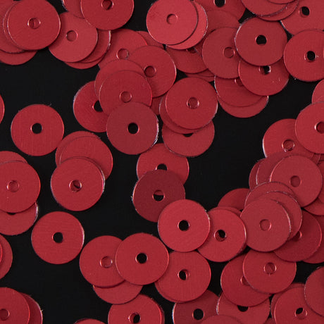Bag of Red Dull-Bright Loose Sequins - 6mm