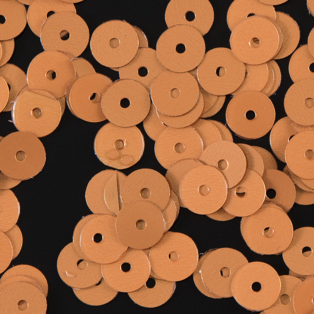 Bag of Pumpkin Dull-Bright Loose Sequins - 6mm
