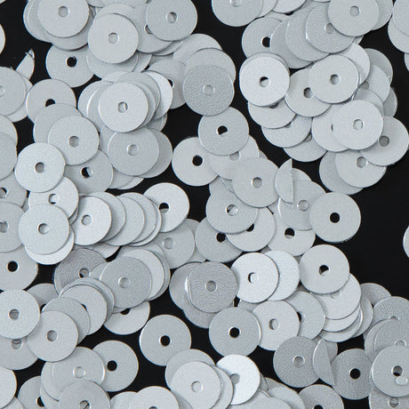Bag of Silver Dull-Bright Loose Sequins - 6mm