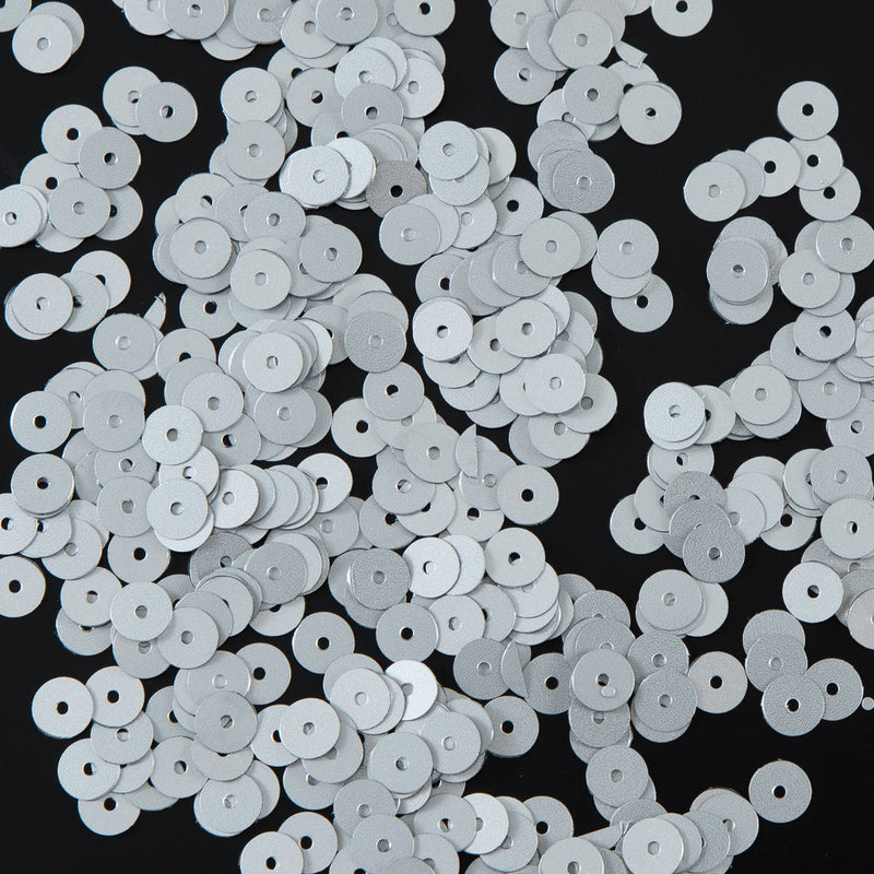 Bag of Silver Dull-Bright Loose Sequins - 6mm