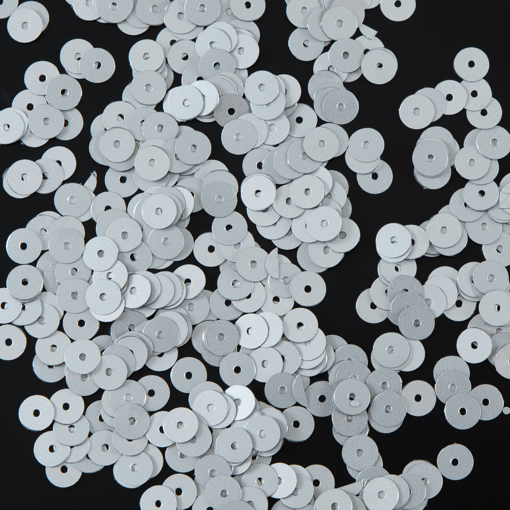 Bag of Silver Dull-Bright Loose Sequins - 6mm