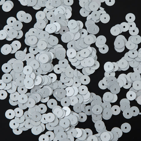 Bag of Silver Dull-Bright Loose Sequins - 6mm
