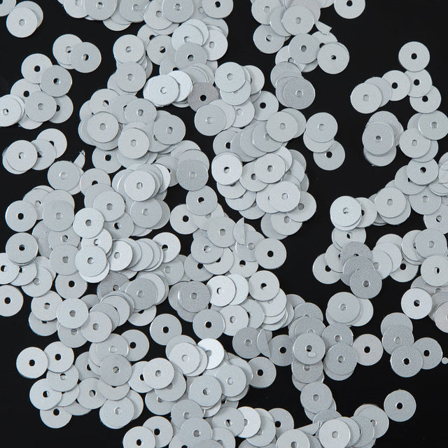 Bag of Silver Dull-Bright Loose Sequins - 6mm