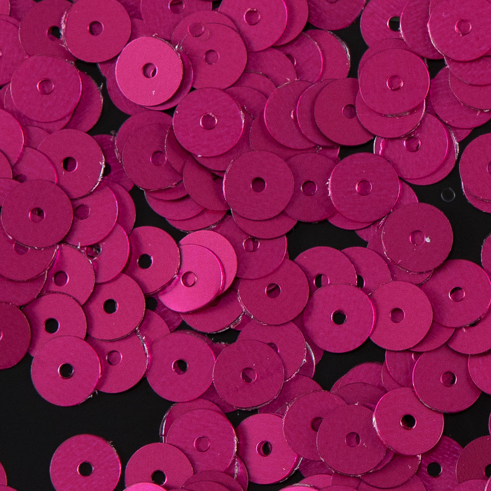 Bag of Fuchsia Dull-Bright Loose Sequins - 6mm