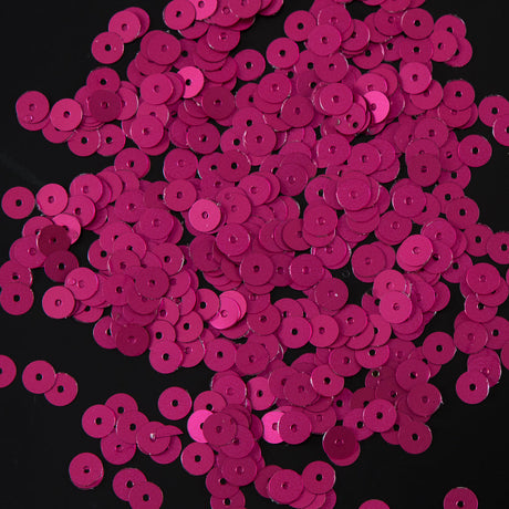 Bag of Fuchsia Dull-Bright Loose Sequins - 6mm