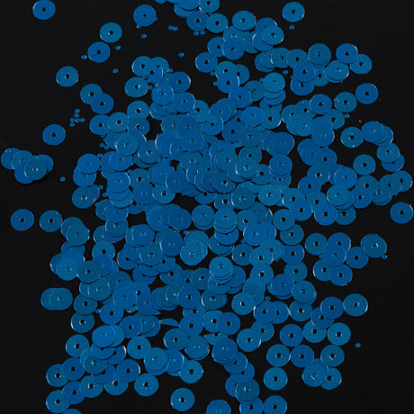 Bag of Blue Dull-Bright Loose Sequins - 6mm