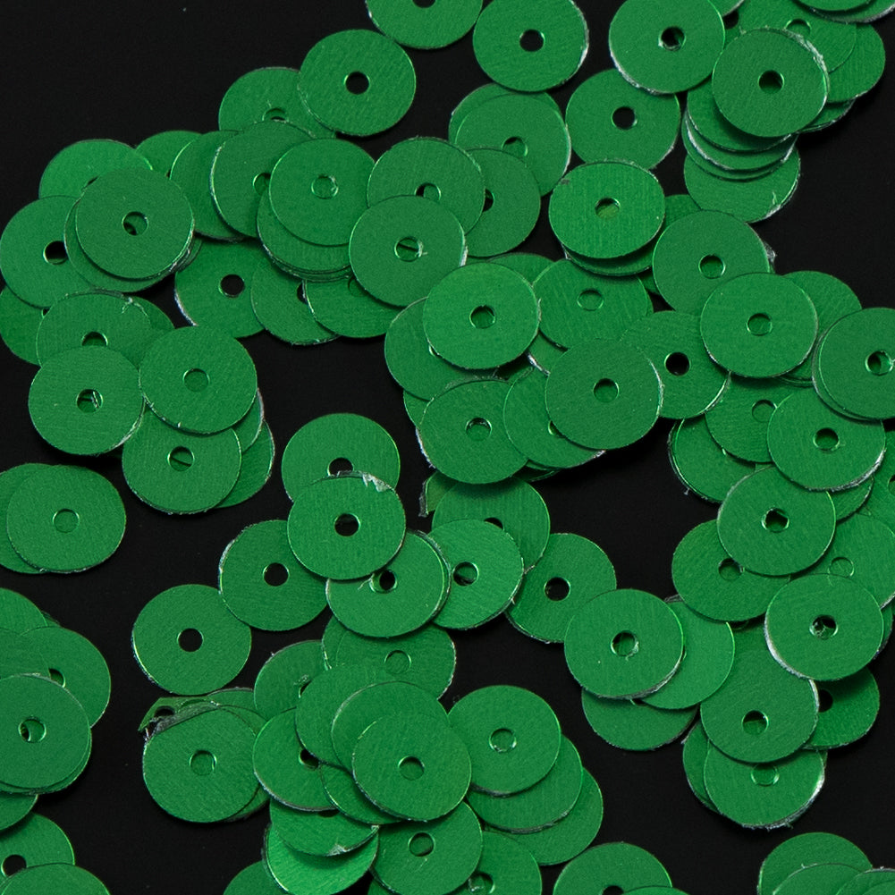 Bag of Emerald Dull-Bright Loose Sequins - 6mm