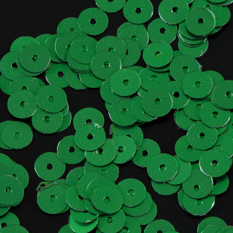 Bag of Emerald Dull-Bright Loose Sequins - 6mm