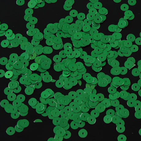 Bag of Emerald Dull-Bright Loose Sequins - 6mm