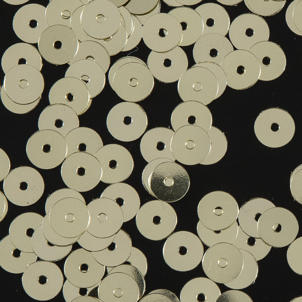 Bag of Old Gold Color Loose Sequins with Silver Back - 6mm
