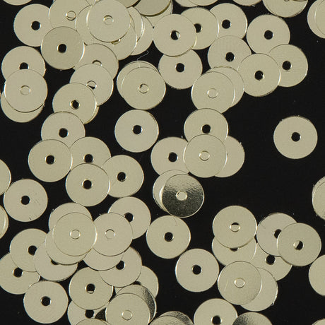 Bag of Old Gold Color Loose Sequins with Silver Back - 6mm