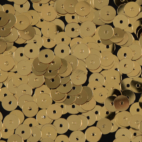 Bag of True Gold Color Loose Sequins with Silver Back - 6mm