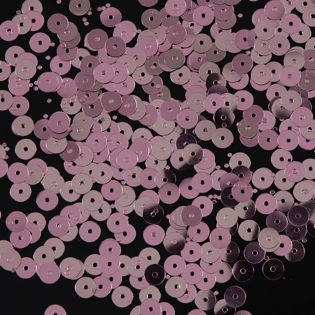 Bag of Pink Color Loose Sequins with Silver Back - 6mm