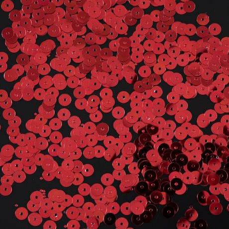Bag of Red Color Loose Sequins with Silver Back - 6mm