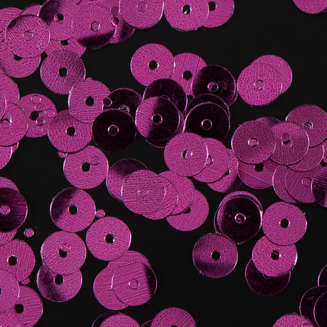 Bag of Fuchsia Color Loose Sequins with Silver Back - 6mm