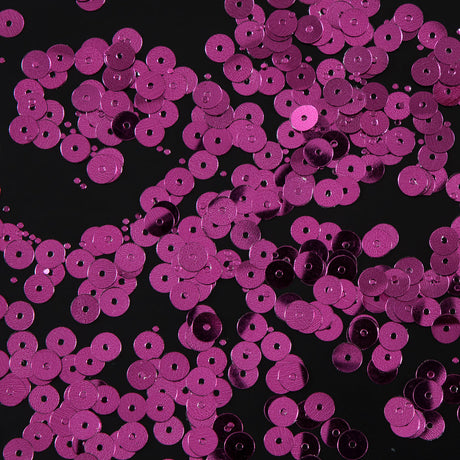 Bag of Fuchsia Color Loose Sequins with Silver Back - 6mm