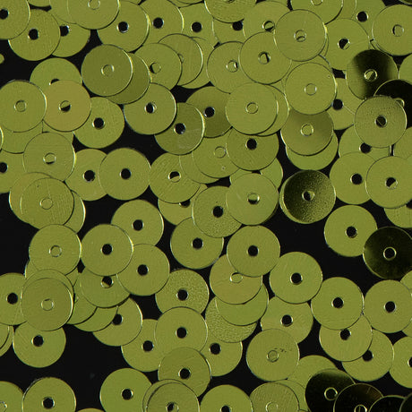 Bag of Lime Color Loose Sequins with Silver Back - 6mm