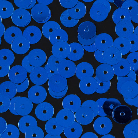 Bag of Blue Color Loose Sequins with Silver Back - 6mm
