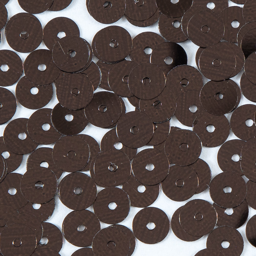 Bag of Brown Color Loose Sequins with Silver Back - 6mm
