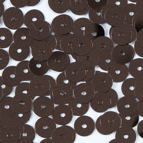 Bag of Brown Color Loose Sequins with Silver Back - 6mm