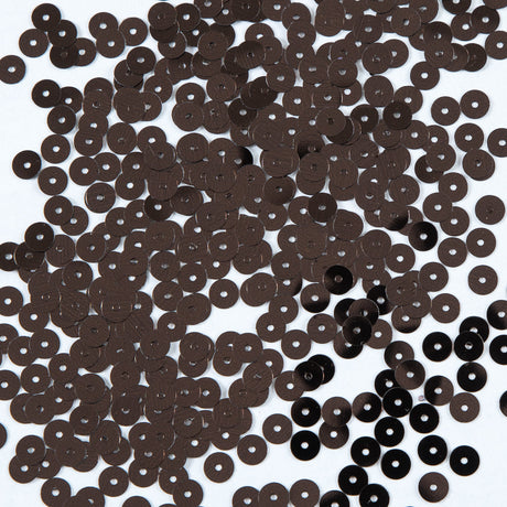 Bag of Brown Color Loose Sequins with Silver Back - 6mm
