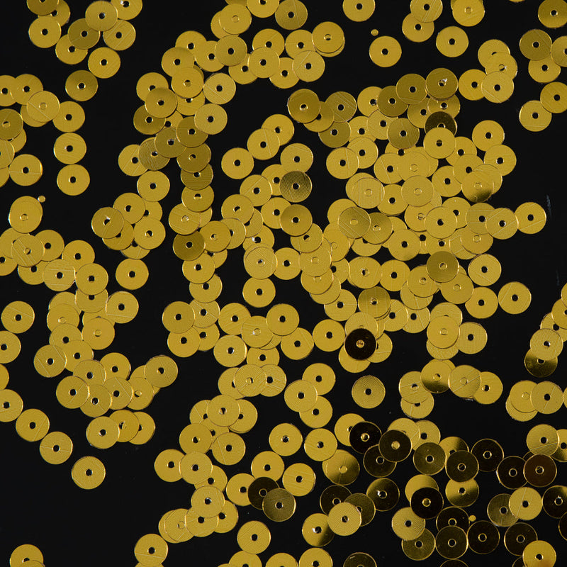 Bag of Gold Color Loose Sequins with Silver Back - 6mm