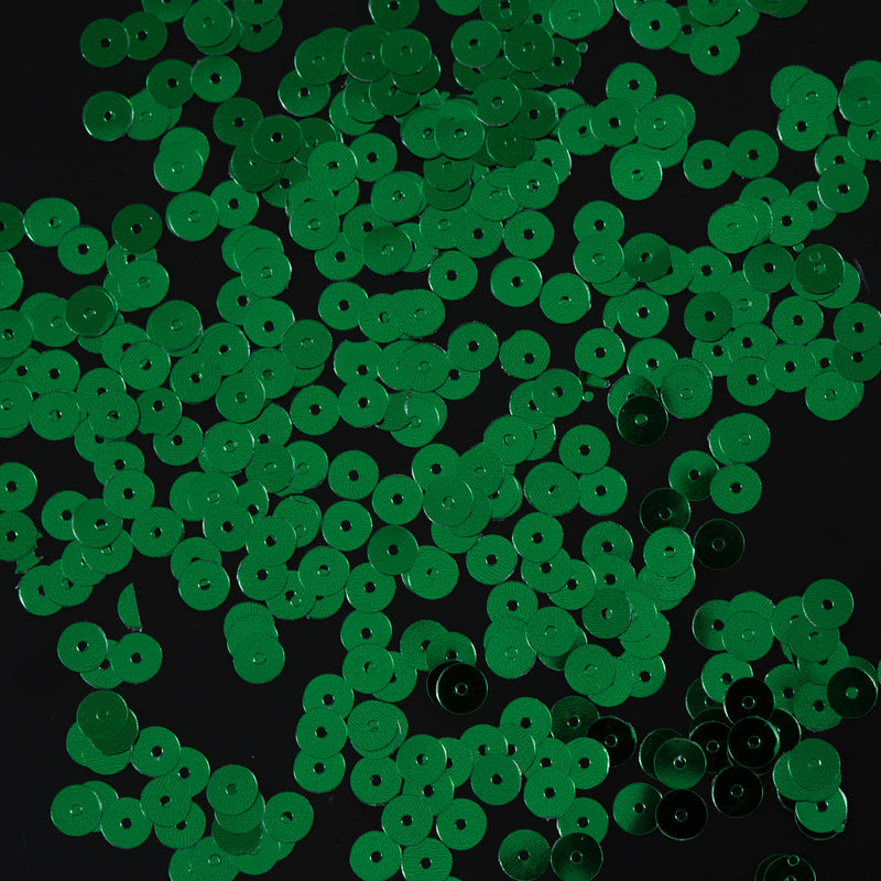 Bag of Jade Color Loose Sequins with Silver Back - 6mm