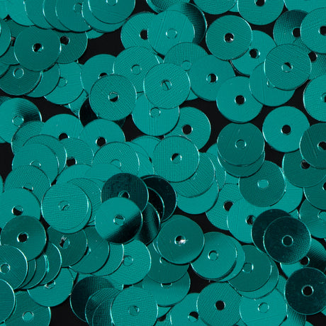 Bag of Teal Color Loose Sequins with Silver Back - 6mm