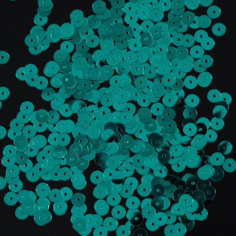 Bag of Teal Color Loose Sequins with Silver Back - 6mm
