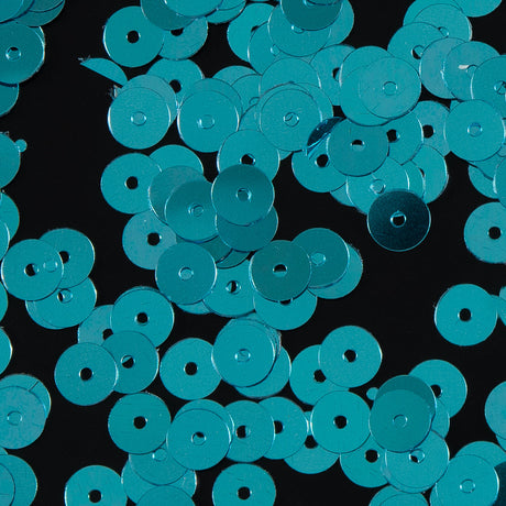 Bag of Turquoise Color Loose Sequins with Silver Back - 6mm
