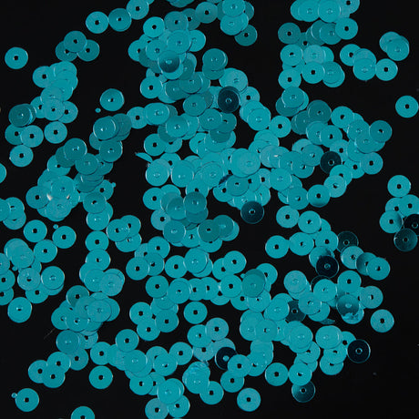 Bag of Turquoise Color Loose Sequins with Silver Back - 6mm