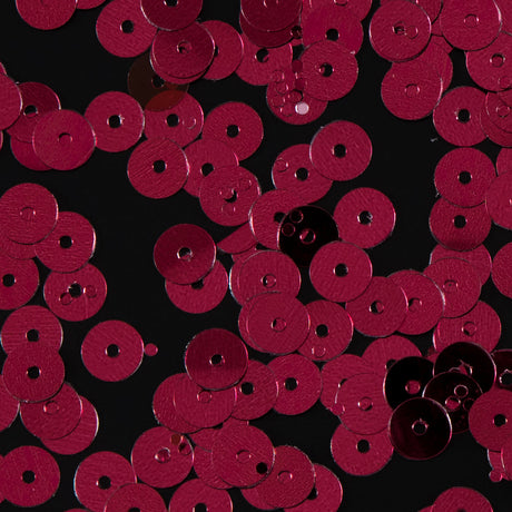 Bag of Ruby Color Loose Sequins with Silver Back - 6mm