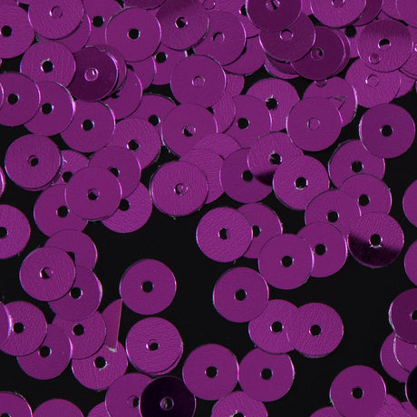 Bag of Fuschia Color Loose Sequins with Silver Back - 6mm