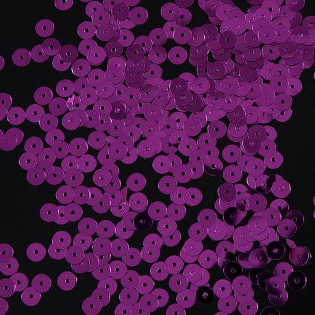 Bag of Fuschia Color Loose Sequins with Silver Back - 6mm