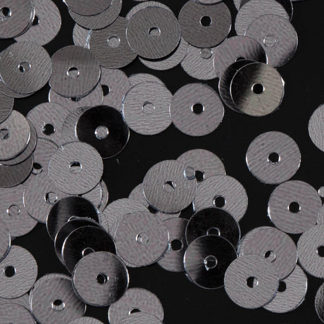 Bag of Silver Color Loose Sequins with Silver Back - 6mm