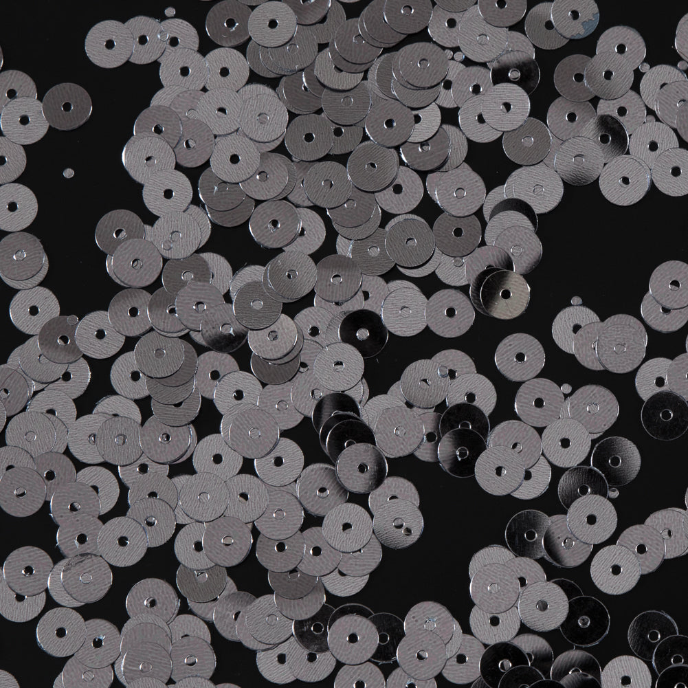 Bag of Silver Color Loose Sequins with Silver Back - 6mm