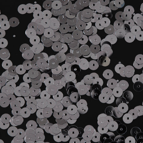 Bag of Silver Color Loose Sequins with Silver Back - 6mm