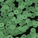 Bag of Green Color Loose Sequins with Silver Back - 6mm