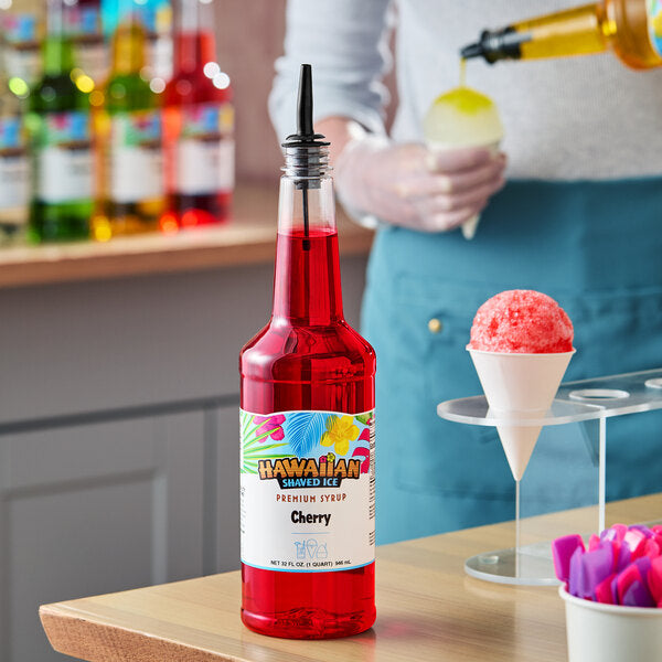Hawaiian Shaved Ice Cherry Snow Cone Syrup 32 fl. oz.