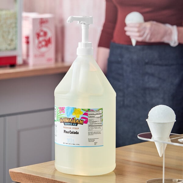 Hawaiian Shaved Ice Pina Colada Snow Cone Syrup 1 Gallon