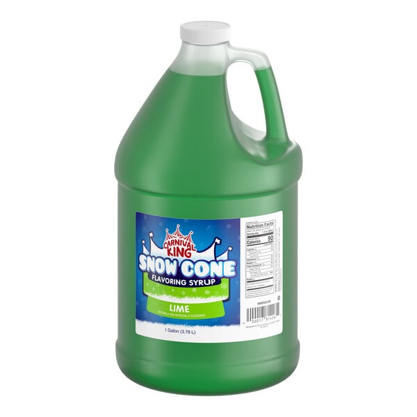 Carnival King Lime Snow Cone Syrup 1 Gallon - 4/Case