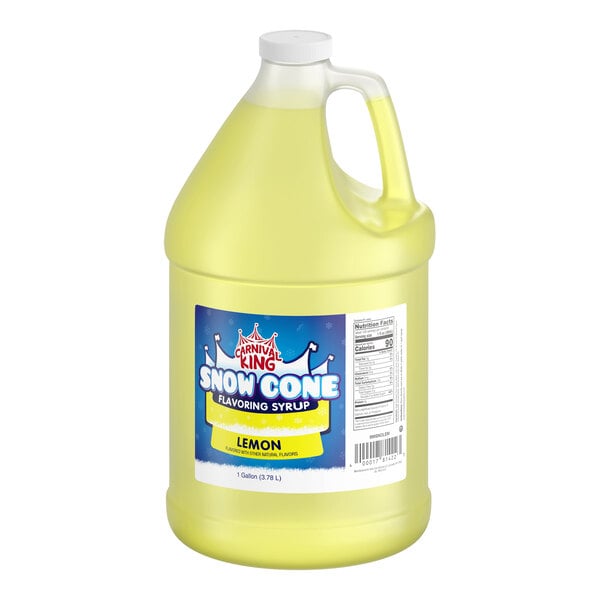 Carnival King Lemon Snow Cone Syrup 1 Gallon - 4/Case