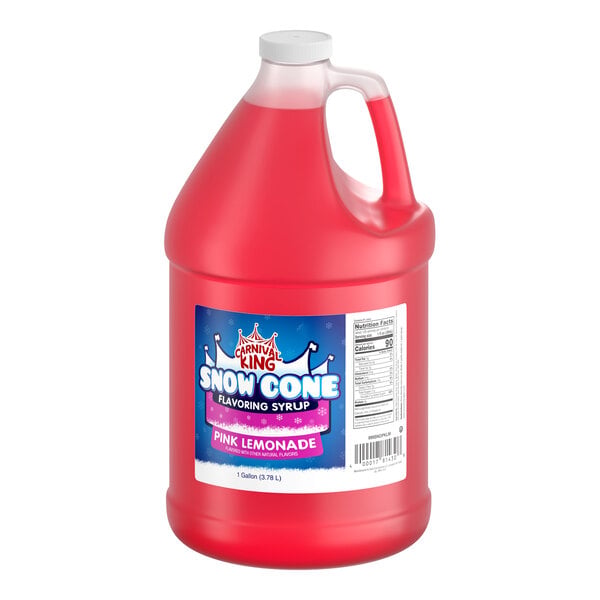 Carnival King Pink Lemonade Snow Cone Syrup 1 Gallon - 4/Case