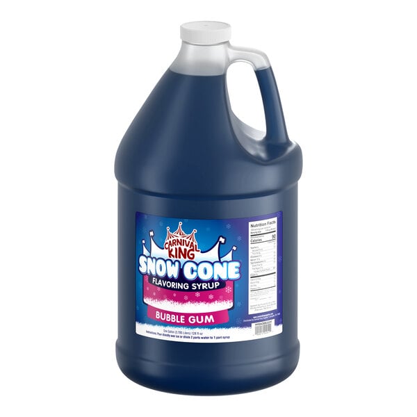 Carnival King 1 Gallon Bubble Gum Snow Cone Syrup - 4/Case