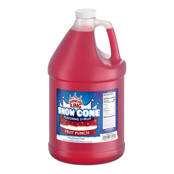 Carnival King Fruit Punch Snow Cone Syrup 1 Gallon - 4/Case