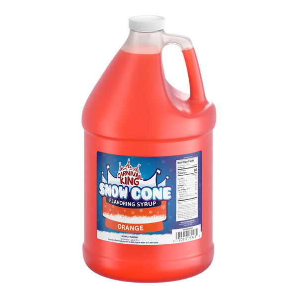 Carnival King Orange Snow Cone Syrup 1 Gallon - 4/Case