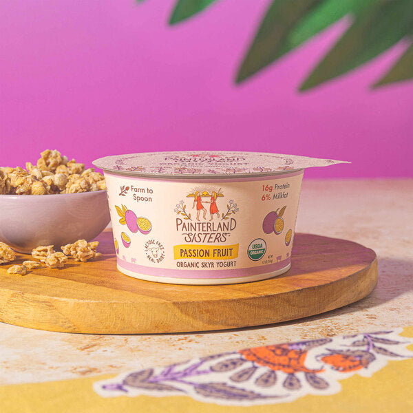 Painterland Sisters Passion Fruit Organic Skyr Yogurt Cup 5.3 oz. - 8/Pack