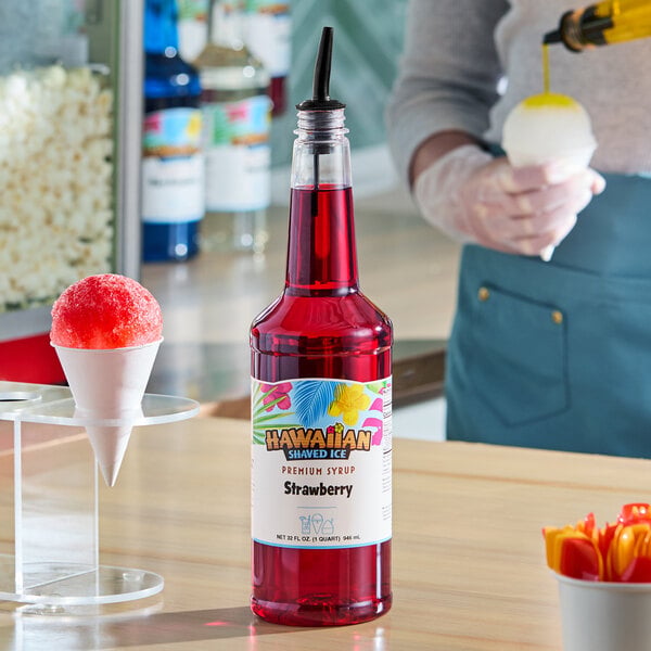 Hawaiian Shaved Ice Strawberry Snow Cone Syrup 32 fl. oz.