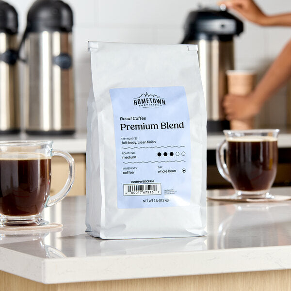 Hometown Provisions Premium Blend Whole Bean Decaf Coffee 2 lb. - 5/Case