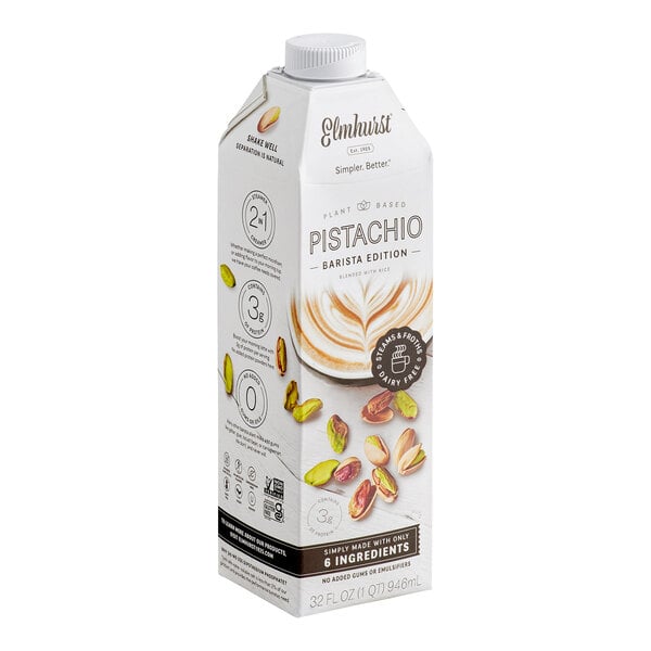 Elmhurst Barista Pistachio Milk 32 oz. - 6/Case